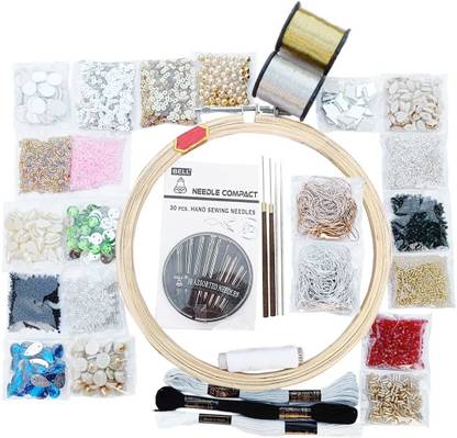 Qroof Aari Work Materials Kit for Beginners, Magggam Material with Combo Set Pack