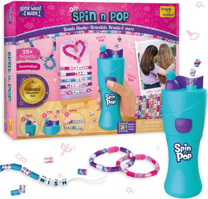 Imagimake Spin n Pop Beads Studio: Bracelets,Braids& More|Patented Electric Bracelet Maker