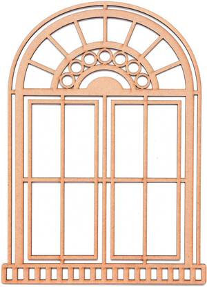 LITTLE BIRDIE MDF Arch Window 5.8 Inch X 8 Inch 2mm Vintage 1 pc