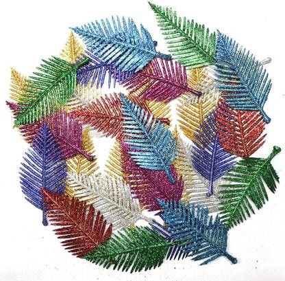 ASIAN HOBBY CRAFTS Glitter Leaves for Flower Making, Multi-Color