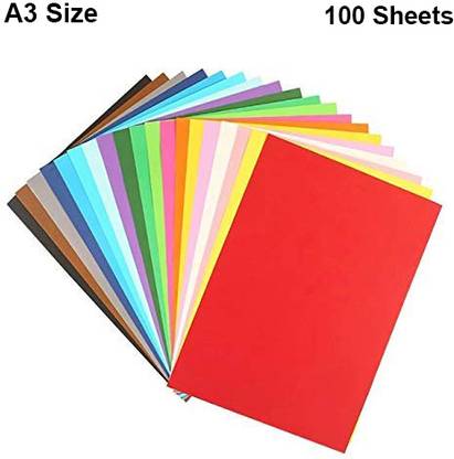 EliteGadgets A3 Coloured Paper Craft Paper for Craft Projects School Colleges (100 Sheets)