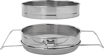 Lyla 10'' Stainless Steel Double Sieve Stainless Steel Bucket Top Honey Strainer Filt