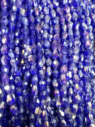 UniKart Drop Shape Blue Crystal Beads 110pcs For Art & Craft Work 6x8mm