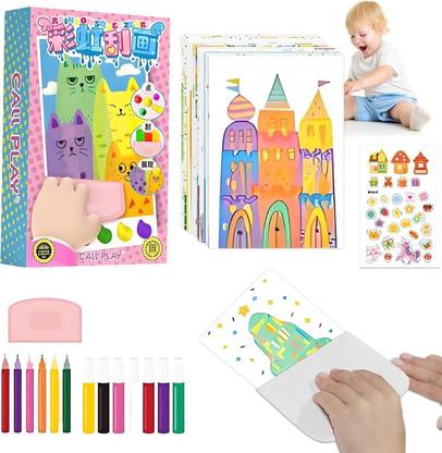 VSK Rainbow Scratch Art for Kids, Creative Painting Kit, Abstract Dot Painting