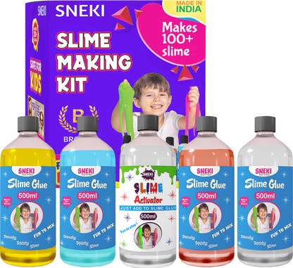 sneki DIY (100+Slime) Multicolored Toy Slime Making Activator Glue Kit Set for Kids