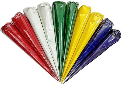 Craftolive Multi Ceramic Cones (Liquid Paste) for Art Craft & Decorative Purpose (10 cones)