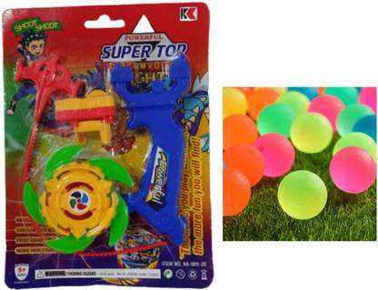 imtion ® 2 IN 1 ( 2 Pcs Mini bouncing ball + Beyblade Toy Super Top