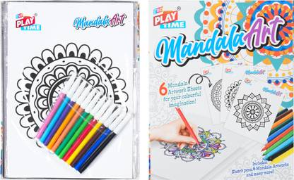 DANDLES Fun Play Time Mandala Art Kit for Kids, Coloring, Painting, DIY Activity Set