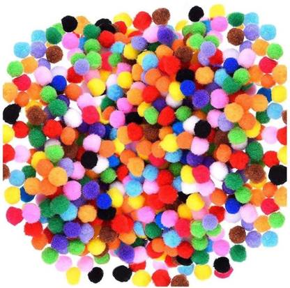 ROYALSHOP Pom pom balls 100 pcs mix size 3 cm for craft school project decoration