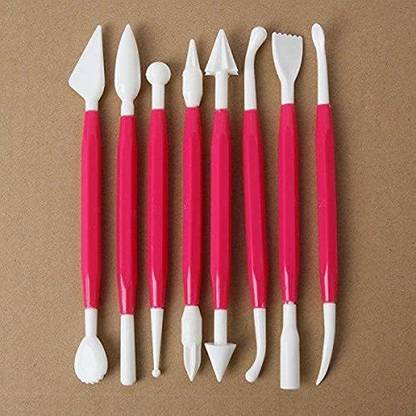 Brightlance 8 pc plastic double headed and different shaped clay tools Multicolor