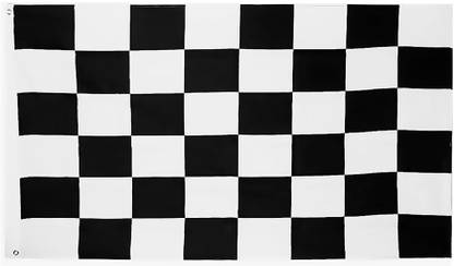 Lyla Black and White Rectangle Lattice Racing Flag Motorsport Starting End Banner