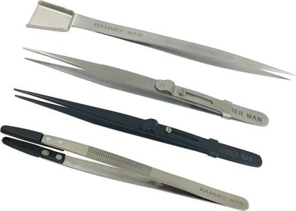 HAMMER MAN Tweezers Antimagnetic With Soft Tip Fine Point/ Jewelry Making Tweezer