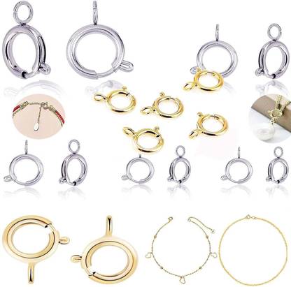 DIY Crafts (10 Pcs, Silver) 12.6mm x 3mm Stainless Steel Spring Ring Clasps Closed Ring