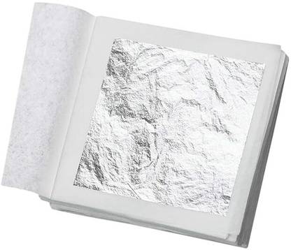 आस्क वर्क वाला silver leaf 30 pes edible leaf silver paper for sweets B-5