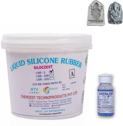 SILOCZEST Liquid Silicone Rubber LSR-2 Slow Catalyst 15 shore Silicone Mold Making - 500gm