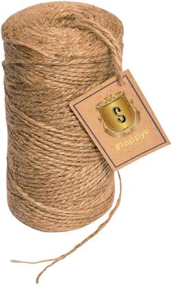 FLOPPYE Jute Twine Threads, String Rope 50 Meters 3ply 3mm