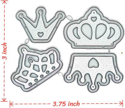 Craft Affaire Crown Thin Cutting Dies For Scrapbooking and Card Making Set of 4- 3X3.45 inch