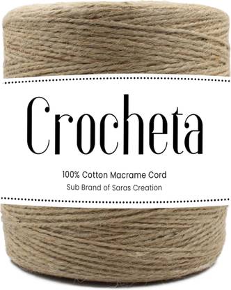Crocheta Natural 2 Ply 500 m Jute Rope Twine Rope String Thread for Craft Decoration.