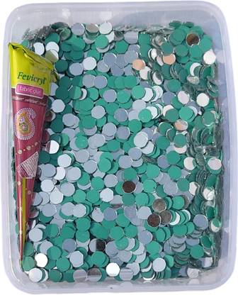 Nihaal 10 mm Round Shape mirror beads for art & craft works [ Total 700 Pieces ]