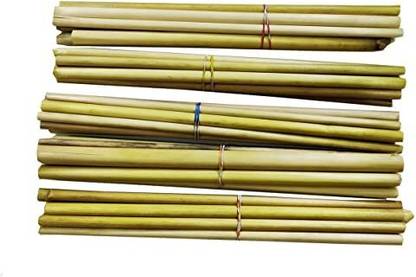 KHUSHA CREATIONS Bamboo Sticks/Unfinished Round Sticks for Craft, DIY,School Projects(50Pcs,9")
