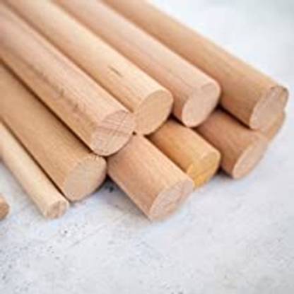 Rarehaunt 9 inch-L X Dia.14 mm Wooden Dowel Rod Hardwood Sticks for Crafting Macramé 10 Pc
