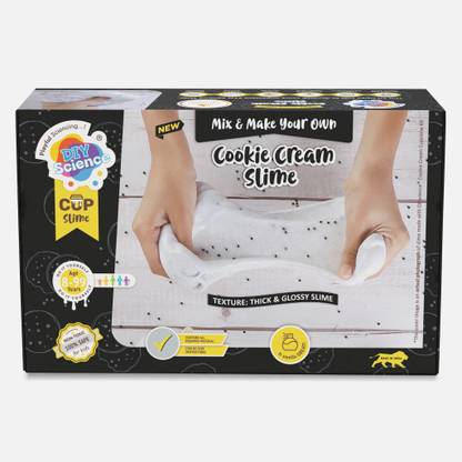 DIYScience Cookie Cream Slime Kit, Glitter Scented Glue, Activator Gel & Toppings