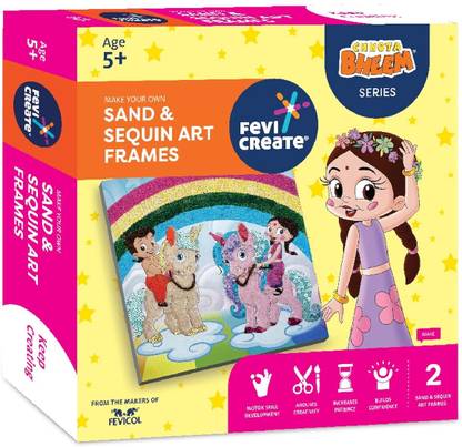 Fevicreate Chhota Bheem Sand and Sequins Art Kit – Ideal Gift for Kids 5+