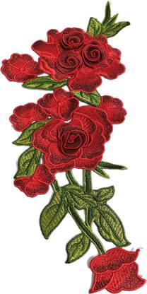 90 Degree Sewing Stitching Patch Stickers Red Rose 1