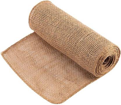 R H lifestyle Burlap Table Runner, Natural Jute 6 Inch Wide x 105 Inch Long