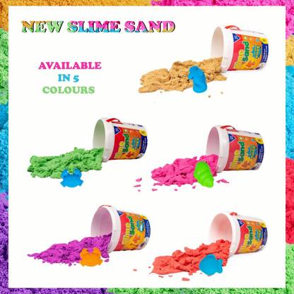 zokato Slime Sand Pink Colour 500 GMS with Moulds for Kids Kinetic Sand Kit Soft Smooth