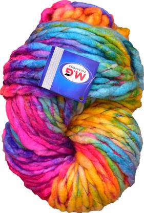 M.G Enterprise Knitting Yarn Jumbo Knitting Yarn Thick Chunky Wool, Extra Soft Thick Rainbow 200 gm Best Used with Knitting Needles, Crochet Needles Wool Yarn for Knitting.