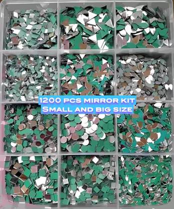 BDRMKH 12 Shape Mirror Craft KIT with UNIQDESIGN Total 1200 PCS Each Shape 100 PCS.