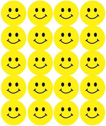 imtion Emoji ( Smile Stickers 350 pcs ) Smiley face self-Adhesive Paper Label for School Teacher Rewards Kids Yellow Color Smiley Sticker "