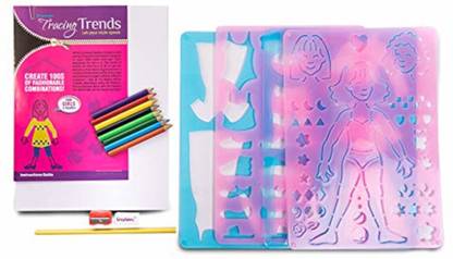 YUIOP -Tracing Trends - Fashion Fun Stencil Set - Create 100s Of Designs