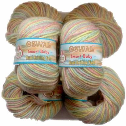 Oswal wool Smart Baby Wool Hand Knitting Soft Fingering Crochet Hook Multi Colour 6pcs (150gms) 25gm Each Ball Shade no.35