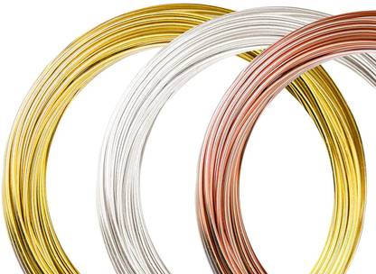 Beadsnfashion Aluminium Wire, Art and Craft Colourful Wire for Jewellery Making, Flower Decoration and Floral Arrangement, 3 Pcs Combo, Size 1 mm