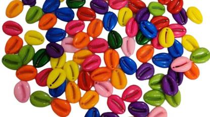 Zilzon Multicolor Acrylic Cowrie Kauri Shell Beads for Adornment Beads (200 Pcs)