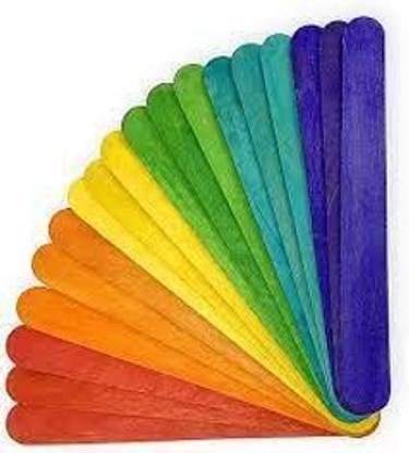 tirupaticollection Colored Popsicle Sticks for Craft/School Projects -Pack of 50pcs