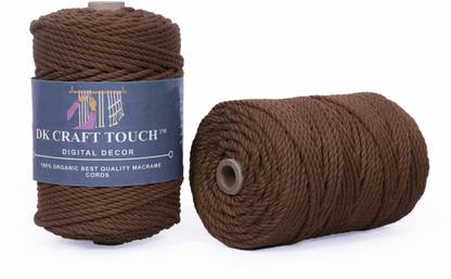 Dk Craft Touch Nut Brown 2mm (100m) Twisted Macrame Cotton Thread/Cord Roll For Craft Work