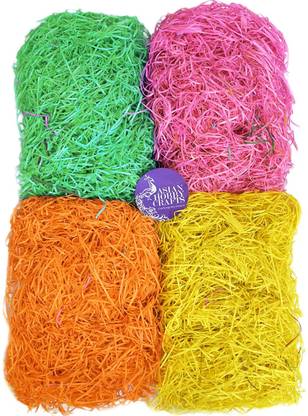 ASIAN HOBBY CRAFTS Natural Easter Grass for Craft,Pack of 4 (40gm each)