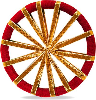 Utkarsh Pack of 10 (7.5cm Diameter) Gota Wrapped Chakri Red Bangles For Wall Decor