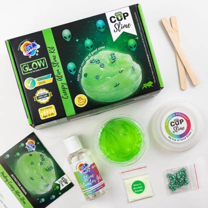 Wembley Creepy Alien Slime Make Kit Cake PVA Slime Glue Activator Gel Toppings For Kids