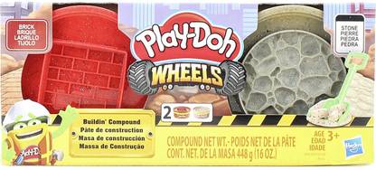 PLAY-DOH Wheels Brick and Stone Buildin' Compound 2-Pack for Kids 3 Years and Up