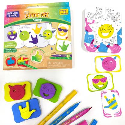 Imagimake Stamp Art - Smiley - DIY Kids Art Set - For Girls and Boys 3 Years+