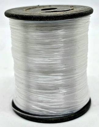 Beadsnpearls 1 Spool, Transparent Nylon Plastic Beading Cords for Jewellery Making (0.5mm)