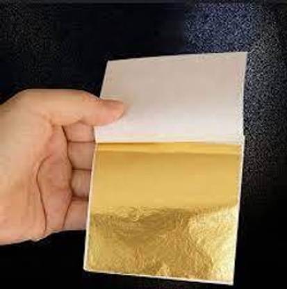 A.K COLLECTION GOLD LEAFING STUDIO LEAF.100 SHEETS 8X8CM GLIDING FOIL FOR RESIN ART.23