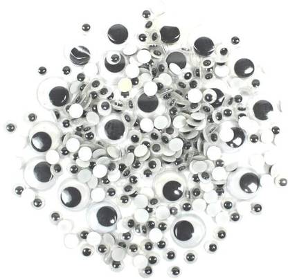 Vibhuti Crafts Googly Eyes Assorted Sizes (100 Pack) - DIY Crafts & Toys