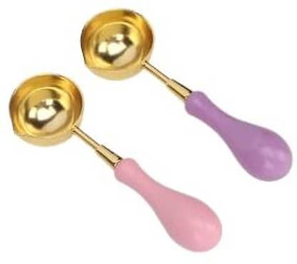 Levin Wax Seal Spoon, Wax Sealing Melting Spoon Brass Vintage Wooden Handle for Wax