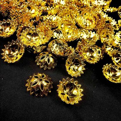 Adhvik (Pack of 100 Gram) Gold Bead DIY Beading Craft Material for Artificial Jewelery