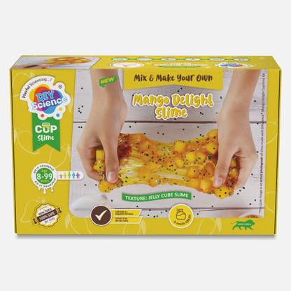 DIYScience Mango Delight Slime Kit, Scented Glitter Glue, Activator Gel & Jelly Cubes